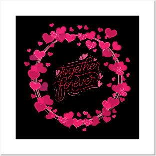 Valentine's Day Heart Wreath Together Forever Posters and Art